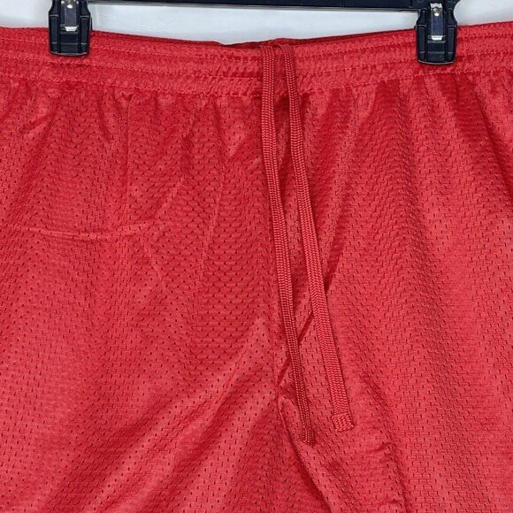 New Mens Athletic Mesh Shorts XL Jersey Pockets Red Gym Basketball - Picture 11 of 11